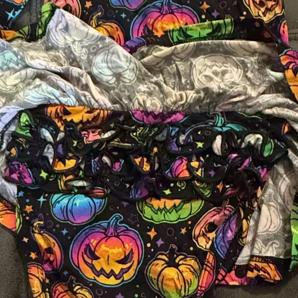 Colorful Pumpkin Print Kids Halloween Costume